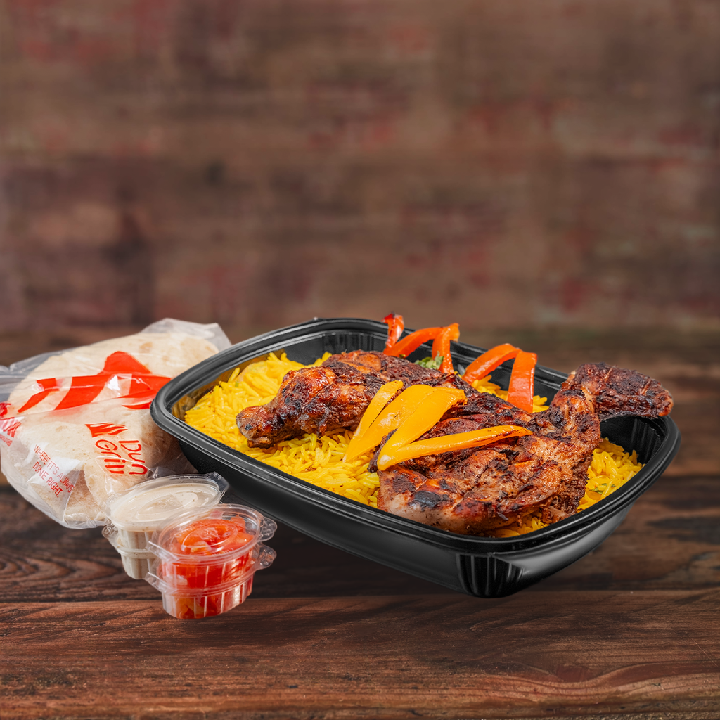 وجبة نصف دجاجة مشوية